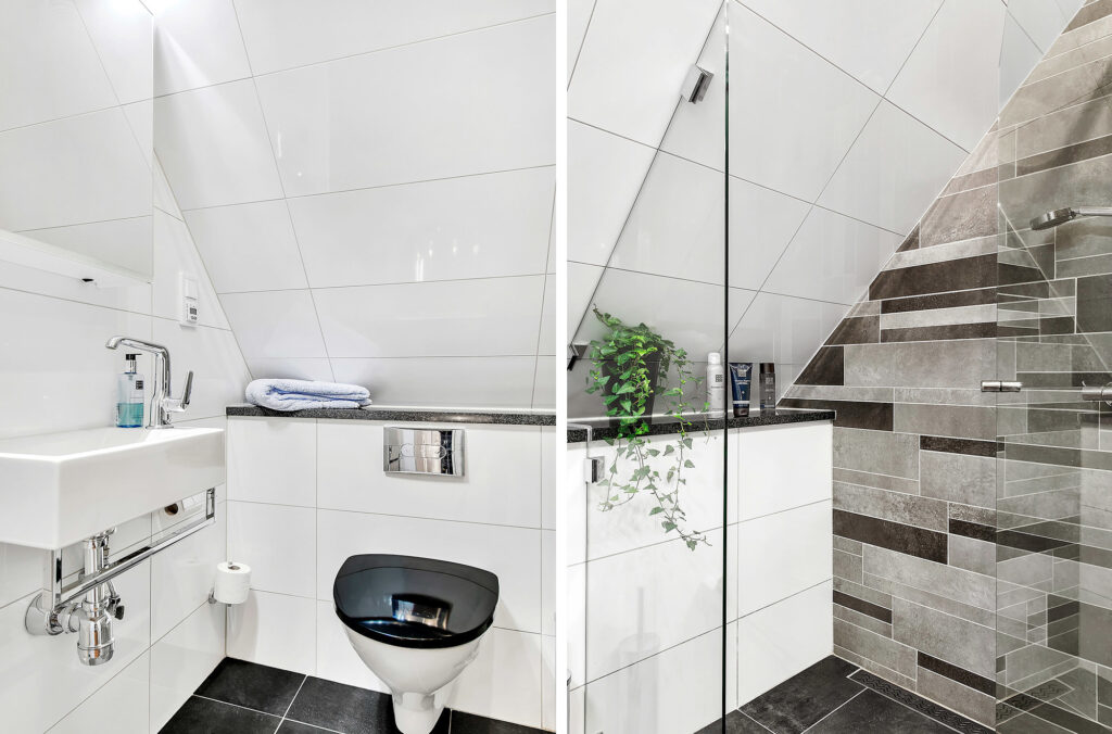 Nybyggnation av badrum med mosaik. Sjöbo, Skåne